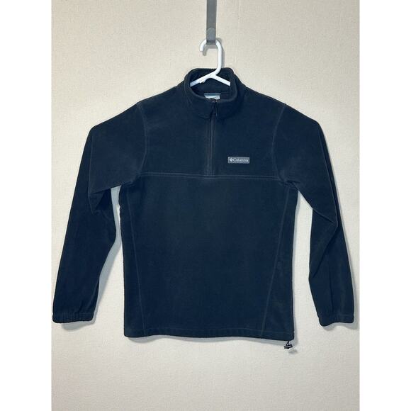 Columbia 1/4 Zip Fleece Sweater Mens Size Small Black Fleece Pull Over Sweater - Picture 1 of 11